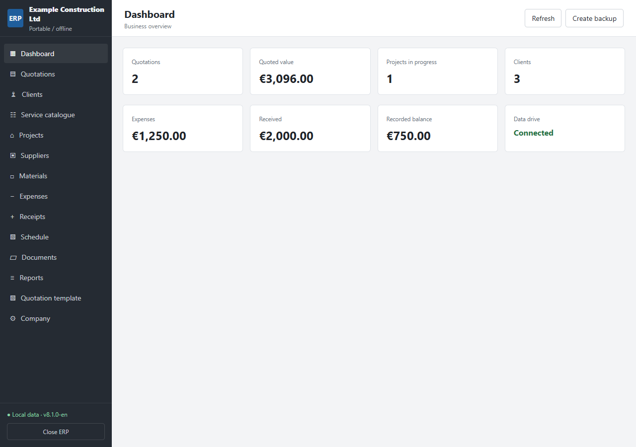 Portable ERP — Windows Edition